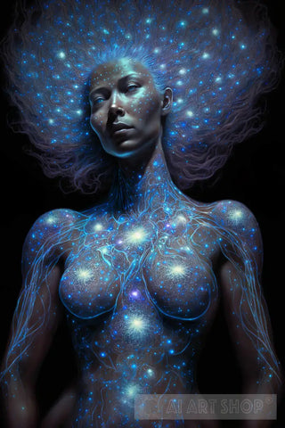 A Huge Cosmic Human Body Deep In The Galaxy Women Abstract Ai Art