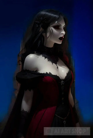 A Lady Vampire Ai Painting