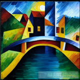 A Landscape With Bridge And Houses Landscape Ai Art