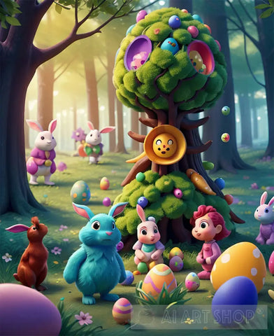 A Lifelike Depiction Of An Easter Egg Hunt Ai Artwork