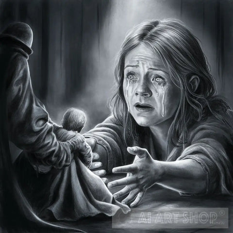 A Mother Crying For Her Baby Ai Painting