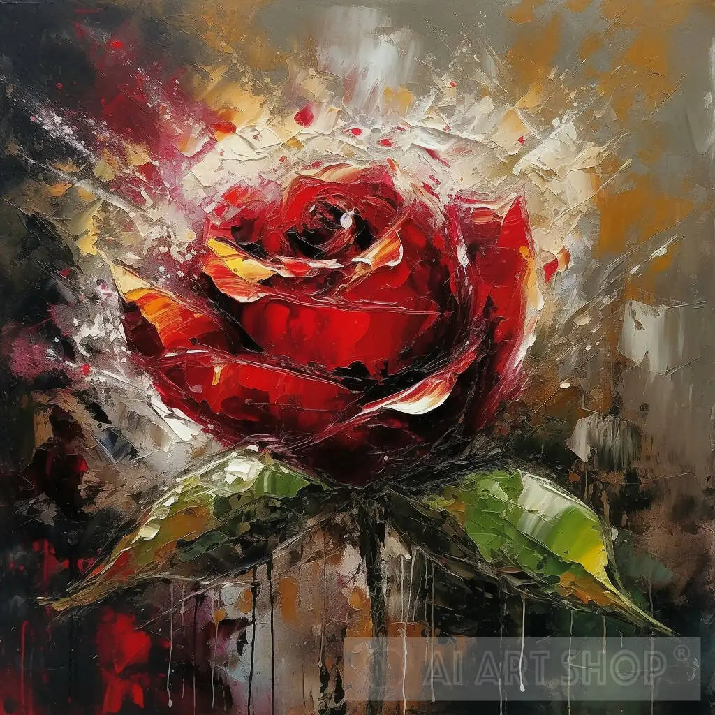Artworks With Roses rose, red, vibrant, flower, plant, artwork, beautiful, close up, pe...