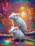 A Pair Of White Rats Ai Artwork