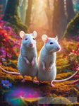 A Pair Of White Rats Ai Artwork