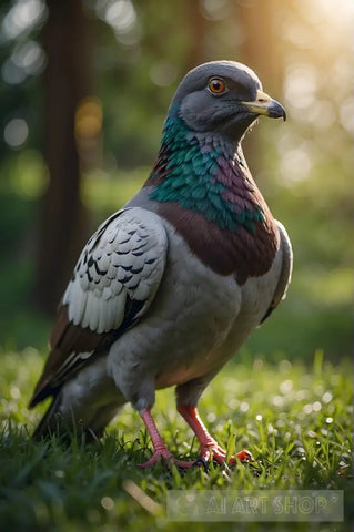 A Peaceful Pigeon Abstract Ai Art