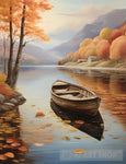 A Peaceful Scene On A Quiet Lake In Autumn Nature Ai Art