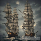 A Pirate Ship Walking In The Middle Of Water Ai Artwork