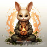 A Playful Illustration Of A Meditating Bunny In Yoga Animal Ai Art