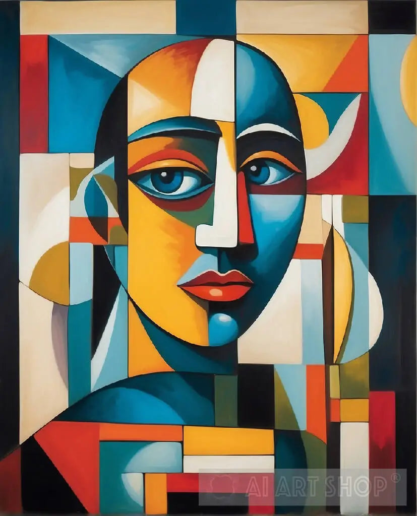 a rectangular Cubist Picasso style painting