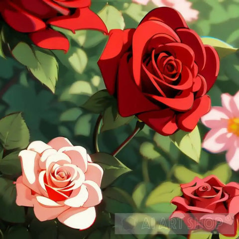 A Red Rose. Landscape Ai Art