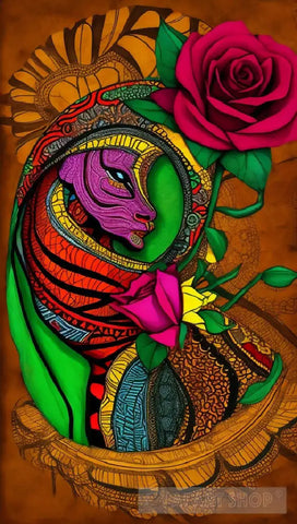 A Rose In Beautiful Imaginative African Colors Modern Ai Art