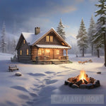 A Serene Winter Landscape Blanketed In Snow Ai Artwork