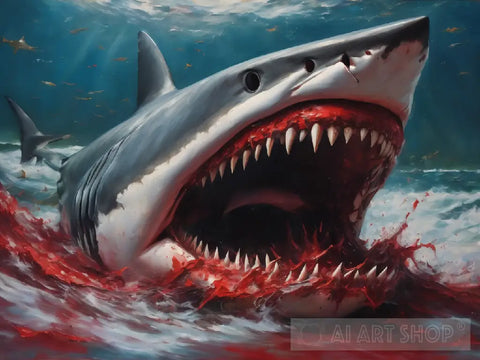 A Shark Bite Ai Painting