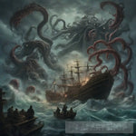 A Ship Surrounded By Crack Tentacles Landscape Ai Art