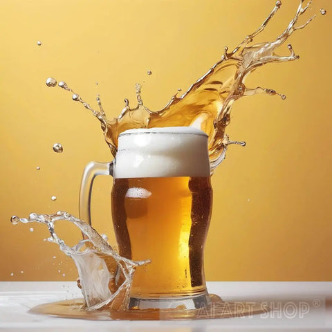 A Splashing Beer Ai Painting