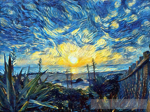 A Starry Sunrise Nature Ai Art