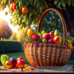 A Stunning Photo Of A Fruits Basket In The Garden Still Life Ai Art