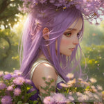 A Stunning Portrait Of A Realistic And Beautiful Girl Amidst Pink Dandelions Contemporary Ai Art