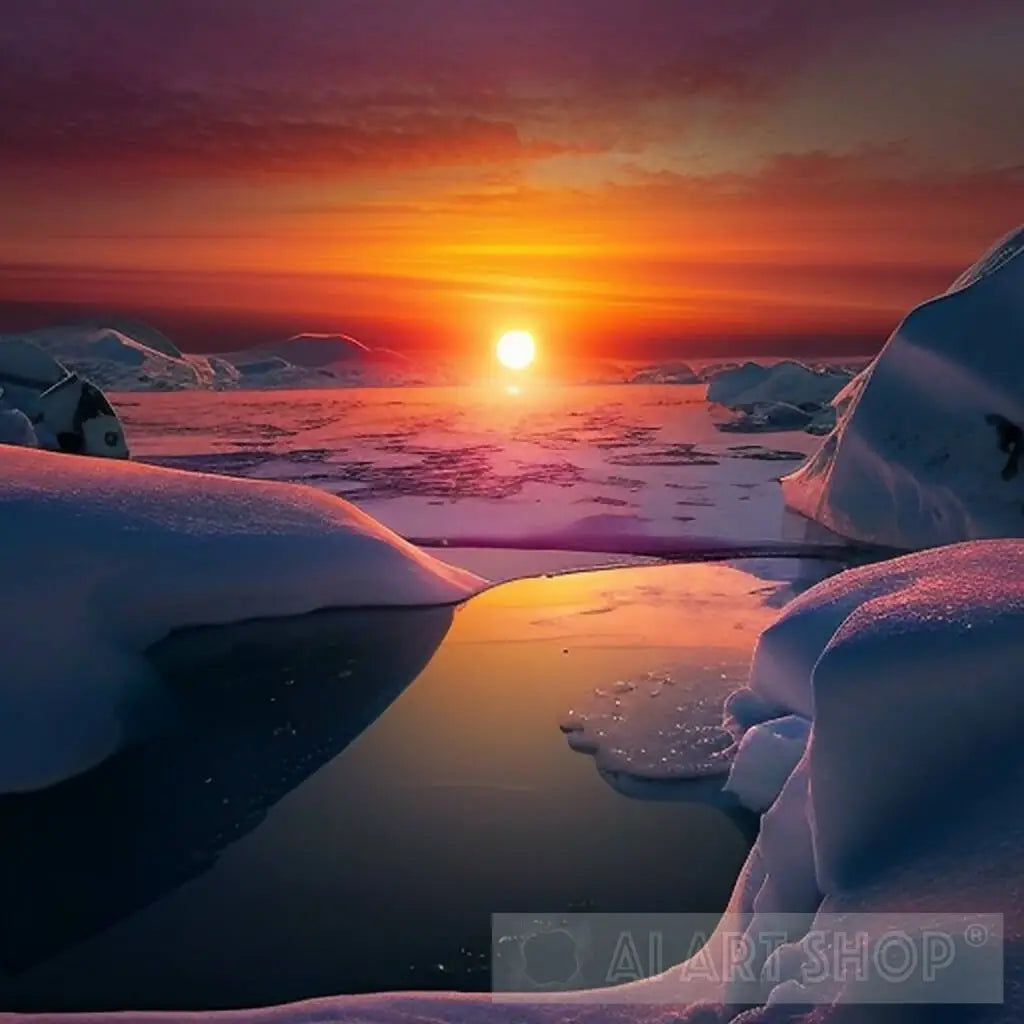 A Stunning Sunset in the North Pole