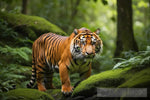 A Tiger In A Lush Green Forest Is Stunning Image That Captures The Essence Of This Animals Natural