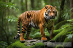 A Tiger In A Lush Green Forest Is Stunning Image That Captures The Essence Of This Animals Natural