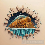 A Train Tears The Paper Cloth Ai Artwork