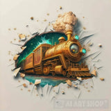 A Train Tears The Paper Cloth Ai Artwork