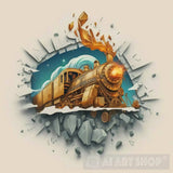 A Train Tears The Paper Cloth Ai Artwork