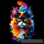 A Vibrant Tapestry Of Colors In A Playful Cats Portrait Animal Ai Art