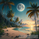 A Vibrant Tropical Paradise At Night 3 Landscape Ai Art