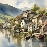 A Village By River Ai Artwork