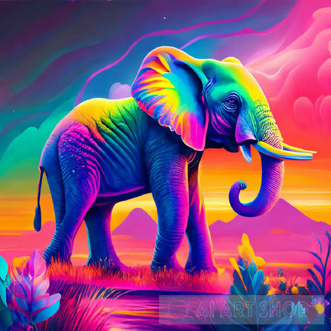 A Walk In The Clouds With Elephants Animal Ai Art