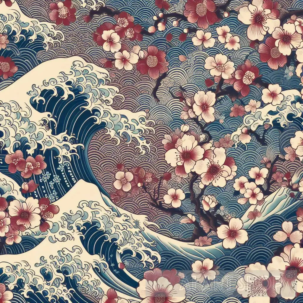 Japanese pattern, waves, Ilford film stock