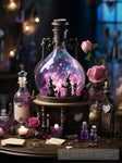 A Whimsical Laboratory Where The Lovers Are Mixing Love Potion Under Light Of Full Moon Ai Artwork