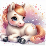 A White Pony With Pink Hair Animal Ai Art