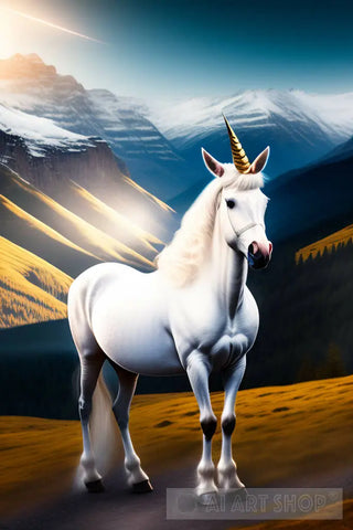 A White Unicorn Ai Artwork