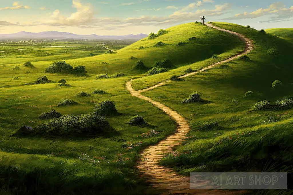 rolling, hills, lush dirt, roads, landscape, vista, meadow, valley ...