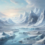 A Winter Landscape With Snow-Covered Mountains Ai Artwork