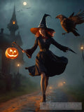 A Witch And Bats Ai Artwork