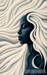 A Woman With White Whispers Tangled In The Ribbon Ai Artwork