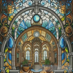 A Wonderful Artistic Painting On Stained Glass Ai Artwork