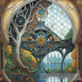 A Wonderful Artistic Painting On Stained Glass Ai Artwork