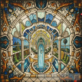 A Wonderful Artistic Painting On Stained Glass Ai Artwork