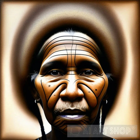 Aboriginal Portrait Portrait Ai Art