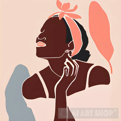 Abstract Art. Contemporary Feminine Silhouette Abstract Ai Art