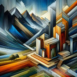 Abstract Art Of A Mountain Village Ai Art