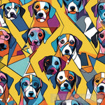 Abstract Background Of Dog Faces Ai Art