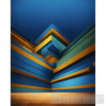 Abstract Blue And Yellow Ai Artwork