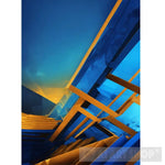 Abstract Blue And Yellow Ai Artwork