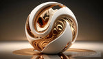 Abstract Bronze And White Sphere Ai Art